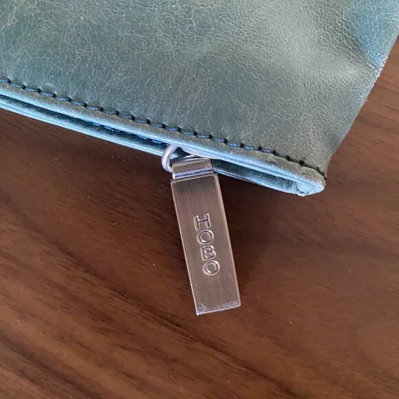 HOBO Turquoise Blue Leather Clutch Purse - Picture 6 of 6